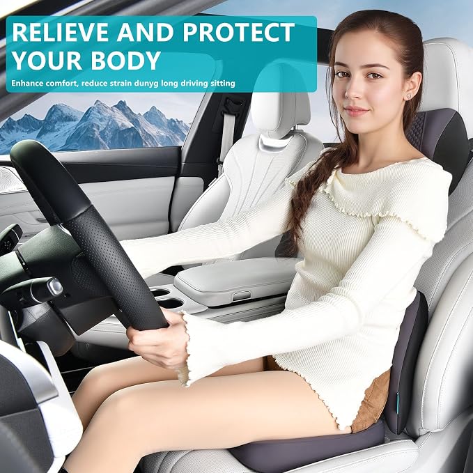 FLORICH 3 PCS Seat Cushion for Carseat Lumbar Support Pillow Car Neck Headrest - Image 8