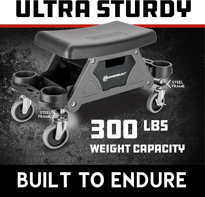 Powerbuilt Heavy-Duty Utility Rolling Seat Upgraded - Image 6