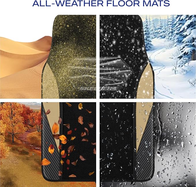 Skechers Car Floor Mats, Waterproof Universal Fit Car Mats, Faux Leather Car - Image 7