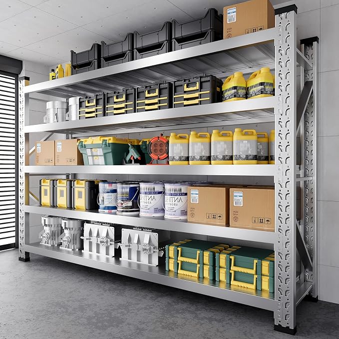 ZZV 78" W x 78" H Garage Shelving Heavy Duty Storage Shelves 5 Tier Stainless - Image 2
