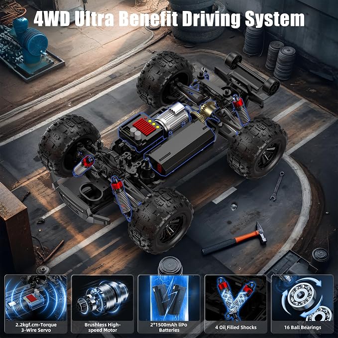 WayEee RC Car 1/16 Brushless Fast Cars Toys - Image 3