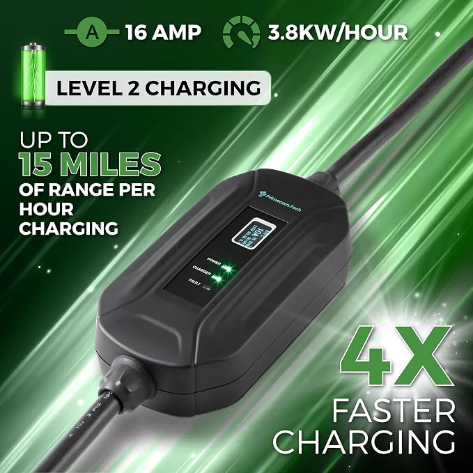 PRIMECOM Level 2 EV Charger 220/240V, 30ft & 50ft, Portable EVSE Electric - Image 2