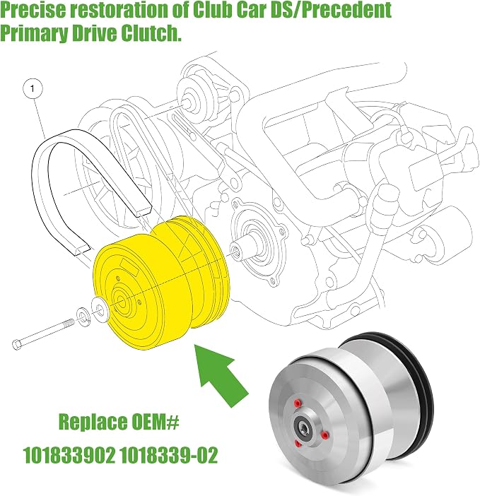 10L0L Golf Cart Drive Clutch for Club Car DS & Precedent | Compatible - Image 3