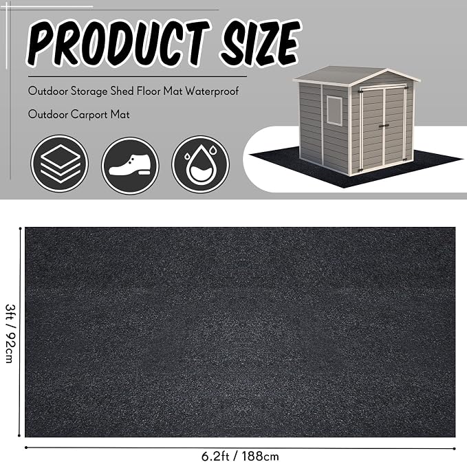 Haull Outdoor Storage Shed Floor Moat Waterproof Outdoor Carport Mat Thickened - Image 2