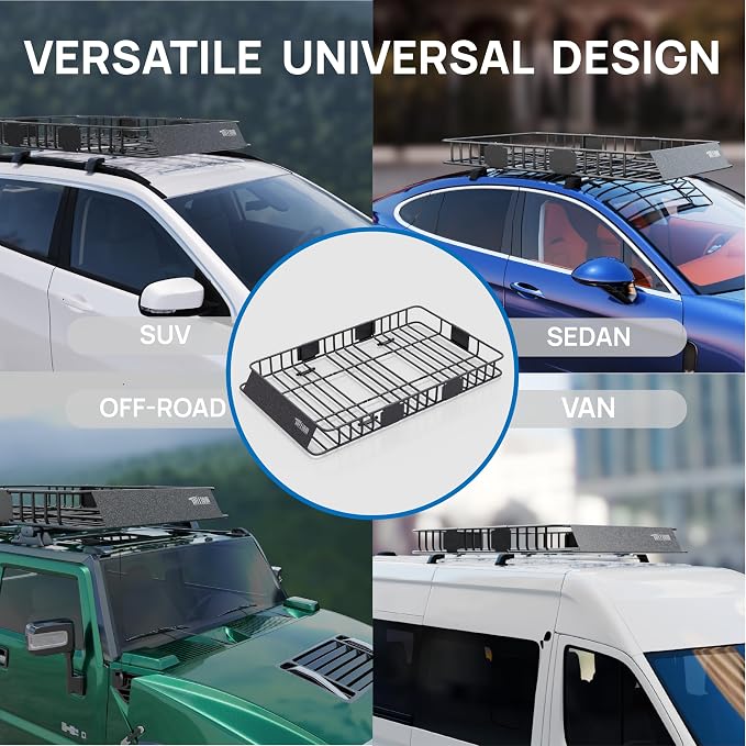 Bonnlo 250lbs Extendable Rooftop Cargo Carrier, 64×39×6inch Universal Roof Rack - Image 6