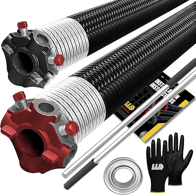 Garage Door Torsion Springs 295x2x48 Includes 1” Steel Bearing, and Winding Bars by GASHardware