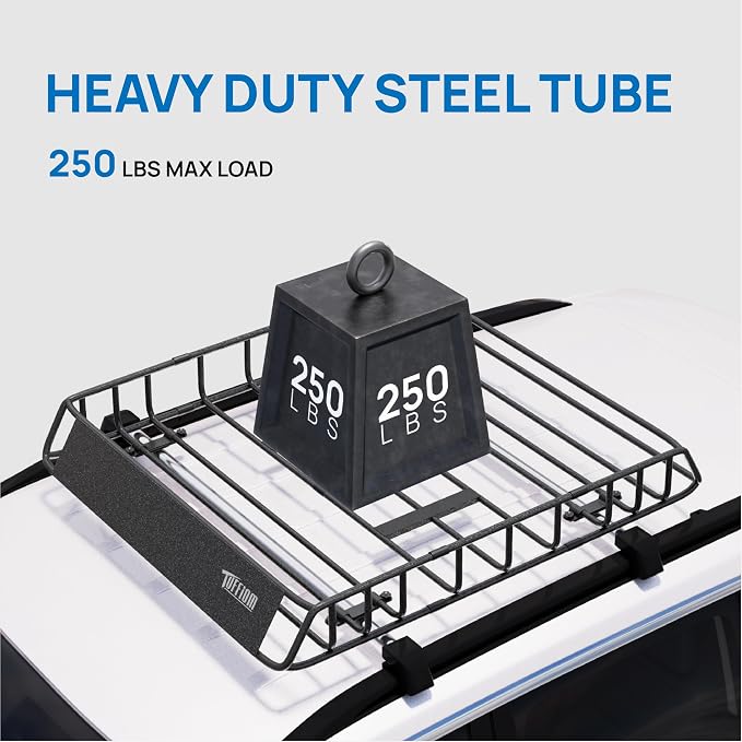 TUFFIOM 46"x 36"x 6" Universal Rooftop Cargo Carrier Basket, Heavy Duty Steel - Image 3