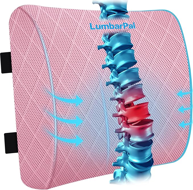 Lumbar Support Pillow for Office Chair Back Support Lumbar Pillow for Car by TushGuard