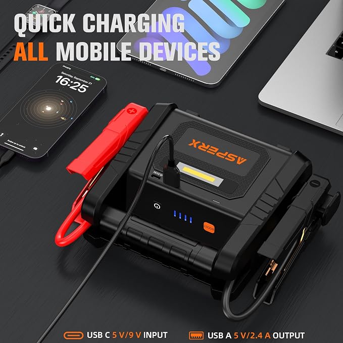 AsperX 6000A Car Jump Starter, Battery Jumper Starter Portable - Image 3