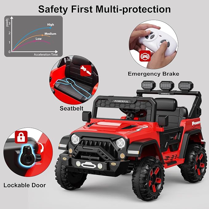 12V Kids Ride On Car with Parent Remote Control, Electric Car - Image 7