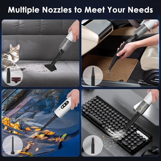 Mini Vacuum Cleaner Cordless 15000PA High Power, Handheld Car Vacuum, 5 in 1 - Image 3