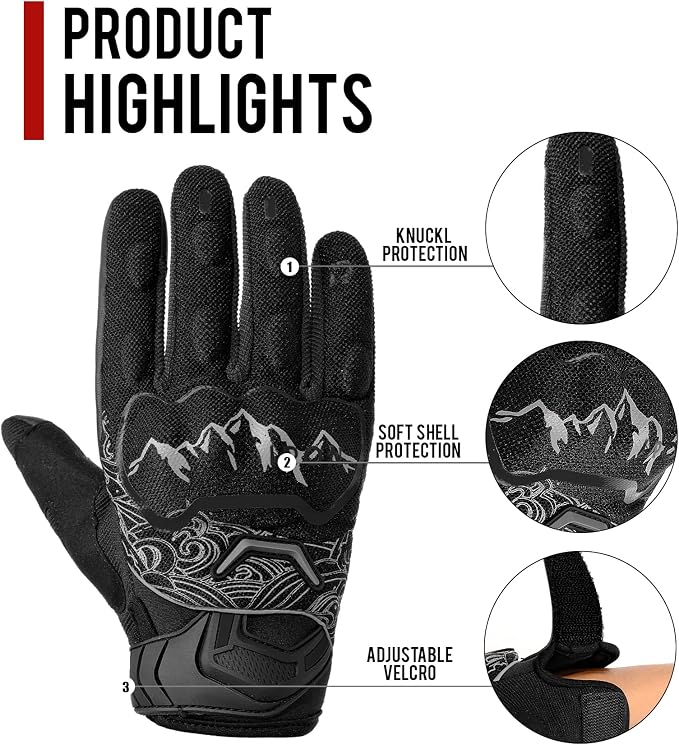 BORLENI Motorcycle Gloves Motorbike Glove - Image 3