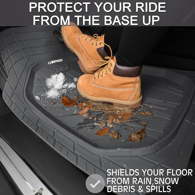 CAR PASS DeepDish Floor Mats for Cars Full Set, Heavy Duty Rubber Car Mats - Image 5
