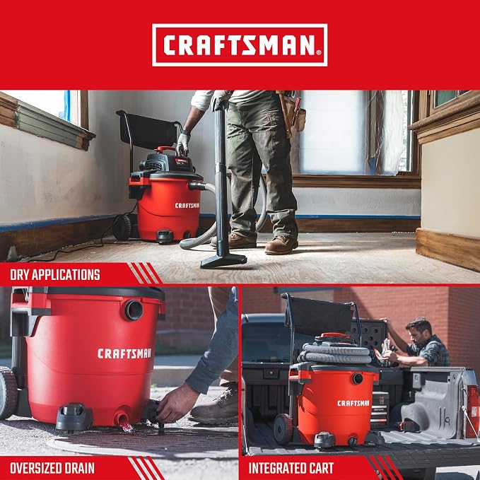 CRAFTSMAN CMXEVBE17656 20 Gallon 6.5 Peak HP Wet Dry Vac - Image 4