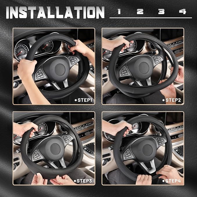 SEG Direct Car Steering Wheel Cover Universal Standard Size 14.5-15 inch - Image 6