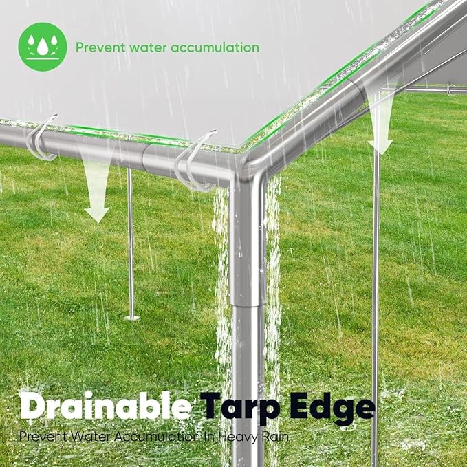 Quictent 10x20 ft Heavy Duty Car Canopy Galvanized Frame Carport Outdoor Party - Image 9
