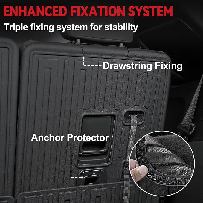 Floor Mats for 2016-2024 2025 Dodge Durango 7-seat, All Weather TPE Cargo Liner - Image 7