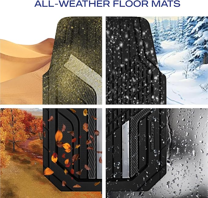 Skechers Heavy Duty Rubber Car Floor Mats, Dual Color Design Floor Mats - Image 7