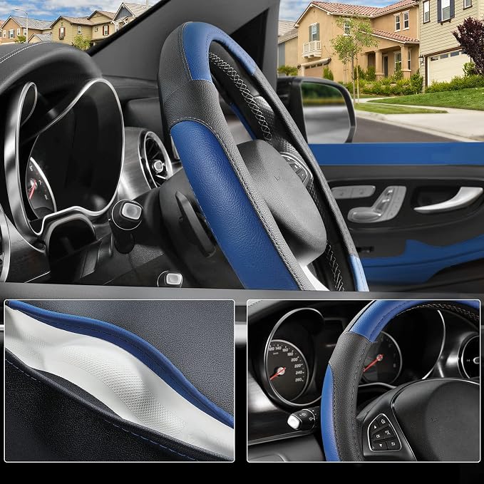 SEG Direct Car Steering Wheel Cover Universal Standard Size 14.5-15 inch - Image 3