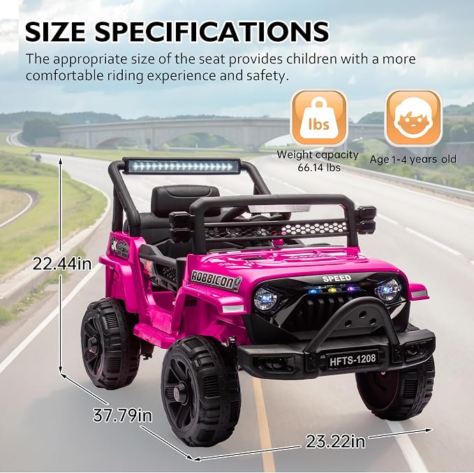 12V Ride on Electric Truck Car for Kids, 12V Kids Electric Vehicles w/Remote - Image 4