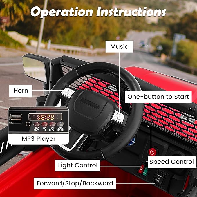 Costzon Ride on Car, 12V Battery Powered Truck Vehicle - Image 2