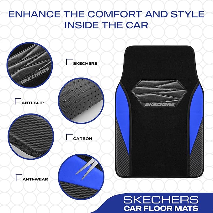 Skechers Car Floor Mats, Waterproof Universal Fit Car Mats, Faux Leather Car - Image 4