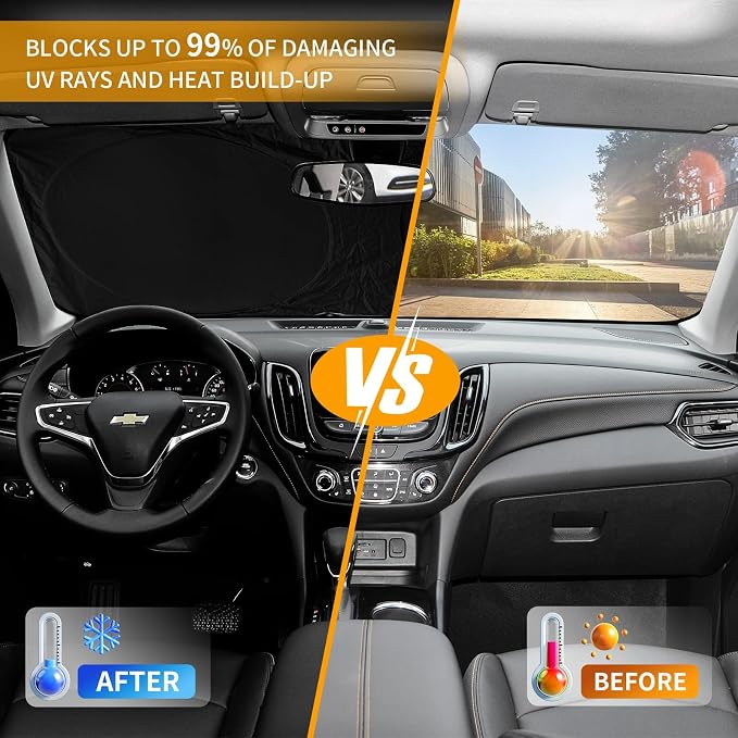for Chevy Car Equinox 2005-2017 Windshield Sunshade Foldable Sun Shield - Image 6