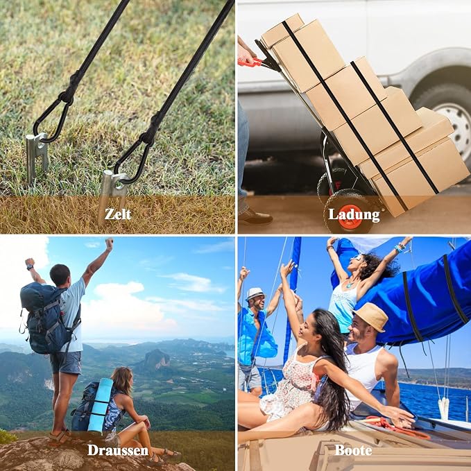 6 Piece Bungee Cords with Hooks - Image 6