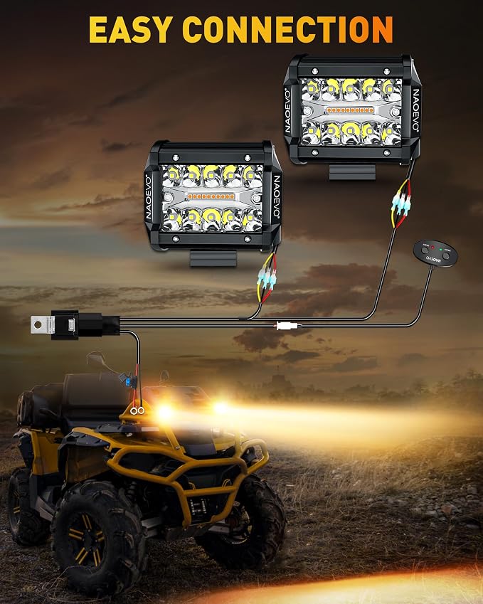 NAOEVO 4 Inch LED Pod Lights, Spot Flood LED Fog/Driving/Off Road Lights - Image 7