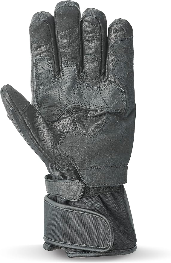 Leather Motorcycle Gloves with Adjustable Fitting Bike Riding Gloves - Image 2