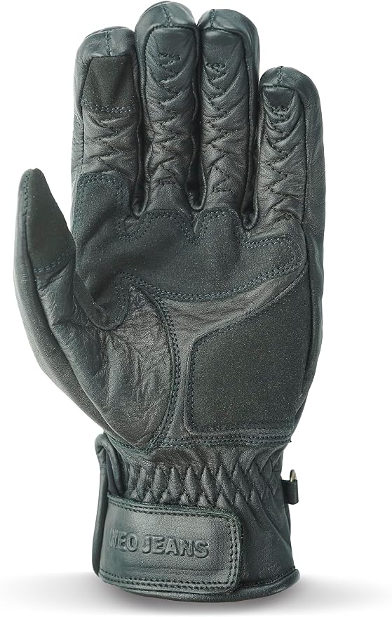 Leather Motorcycle Gloves with Adjustable Fitting Bike Riding Gloves - Image 2