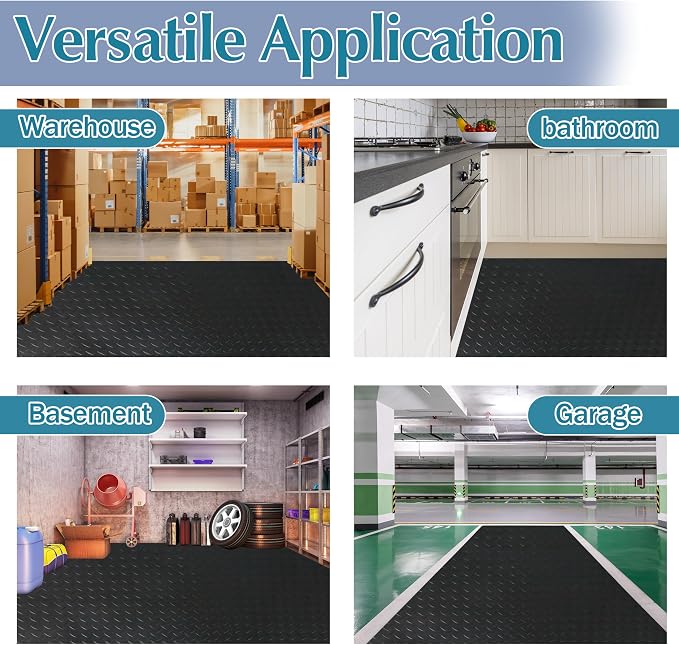7.5 x 17 FT Garage Floor Mat, 2.5 mm Thickness Diamond PVC Garage Flooring Roll - Image 5