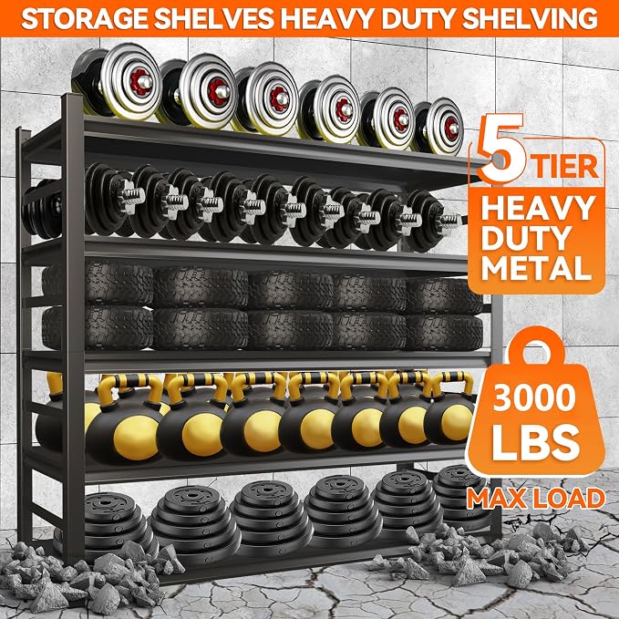 Metal Shelving, Garage Shelves Series, Heavy Duty Storage Shelf, Large - Image 4