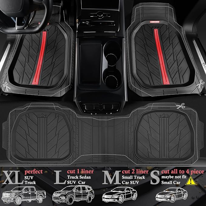 CAR PASS Tire Tread DeepDish Rubber Floor Mats - Image 4