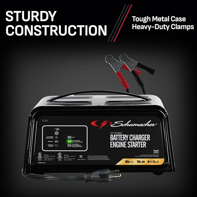Schumacher Electric 50A 12V Car Battery Charger, Engine Starter & Maintainer - Image 5