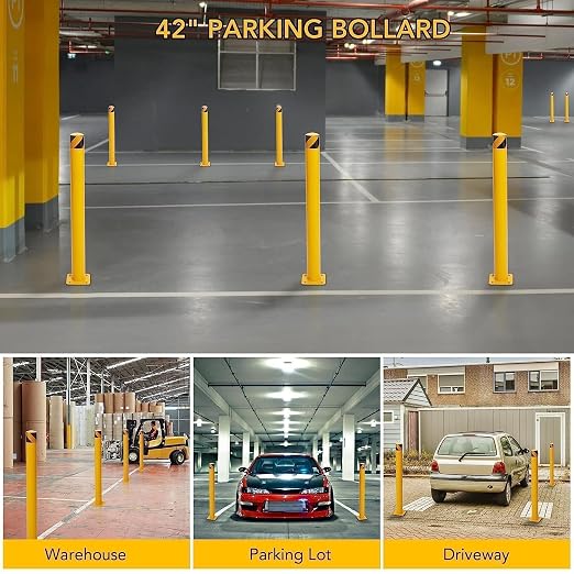 4-Pack Heavy Duty Safety Bollards, 4.5" Diameter Steel Pipe Bollard Post - Image 5