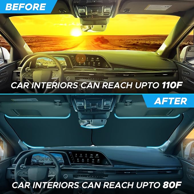Car Windshield Sun Shade Foldable | Front Windshield Shade - Image 8