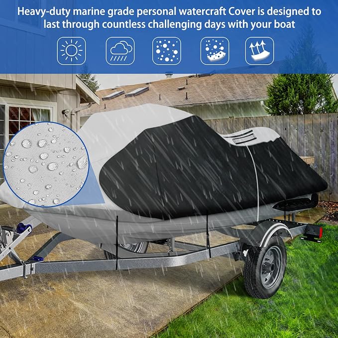 iCOVER Personal Watercraft Cover- Water Proof Heavy Duty Trailerable Jet Ski - Image 3