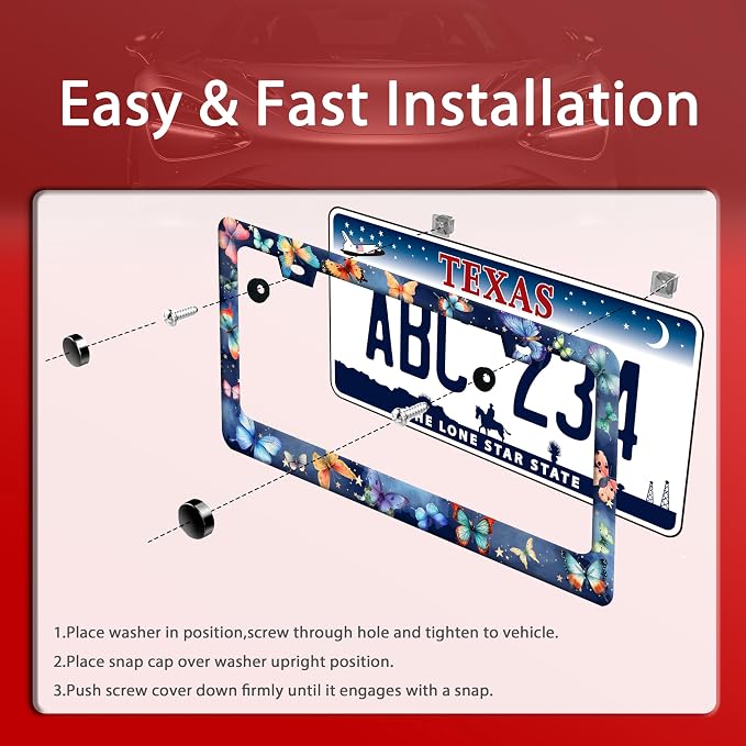 Colorful Butterfly License Plate Frame Fantasy Butterflies License Plate Frames - Image 3