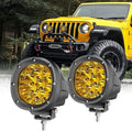 YCHOW-TECH 2PCS 4 Inch LED Amber Fog Lights 90W Yellow Round Offroad Light Bar by YCHOW-TECH