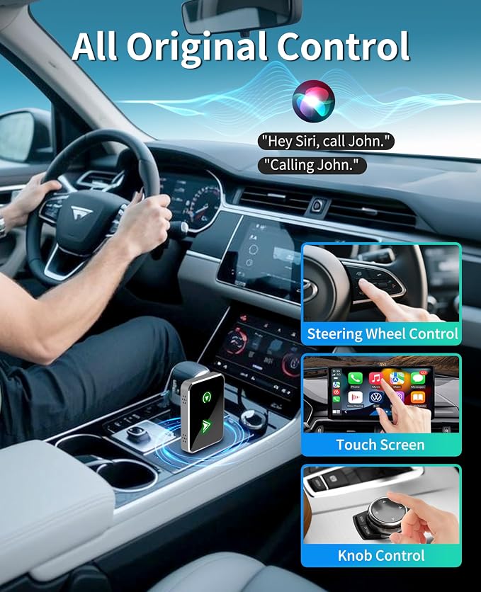 Wireless CarPlay Adapter for IPhone, 2025 Upgrade 2-in-1 CarPlay & Android Auto - Image 5