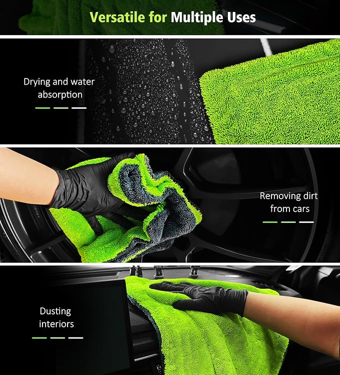 3 Pack Microfiber Towels for Car Detailing - Image 3