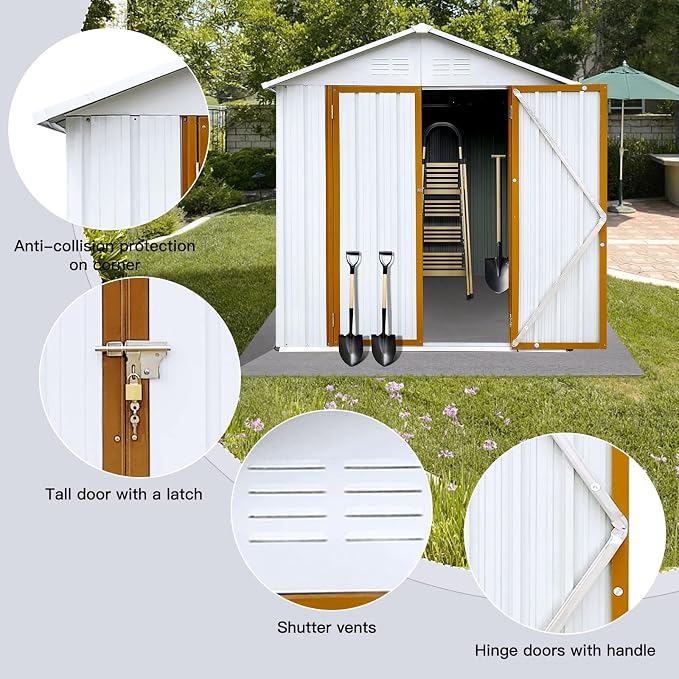 4x6 FT Outdoor Metal Storage Sheds - Image 2