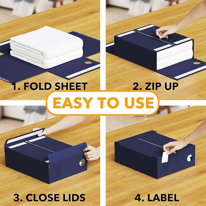 SpaceAid 9 Pack Bed Sheet Organizers and Storage, Foldable Sheet Organizer - Image 3