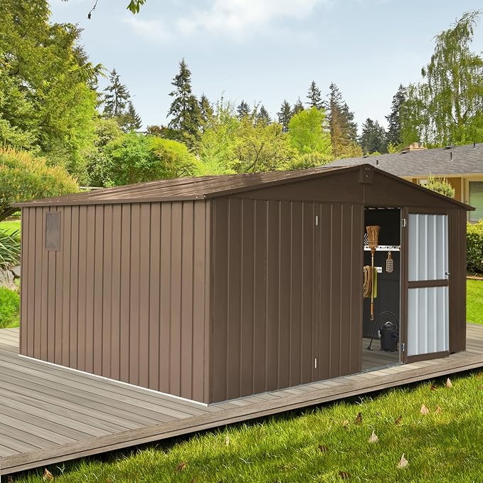 IKERY Extra - Large Galvanized Steel Storage Shed - 11' x 12.5' - Image 2