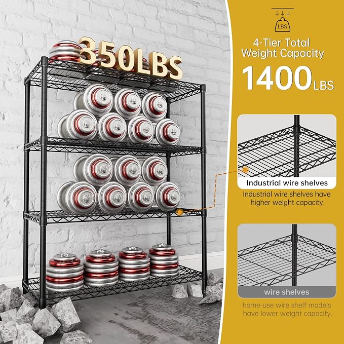 SINGAYE 4 Garage Heavy Duty Shelving Unit Kitchen Pantry Close Home Organizers - Image 8