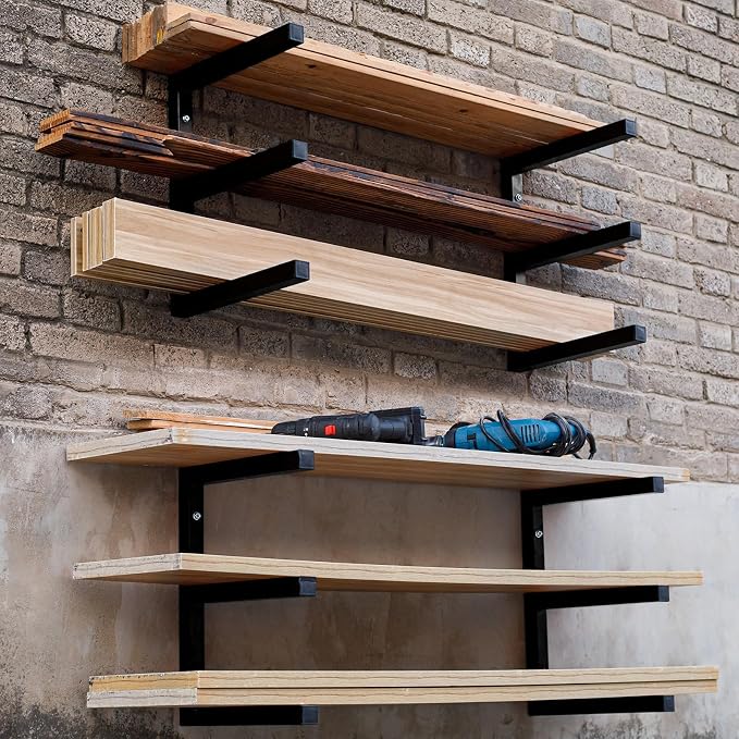 Lumber Storage Rack Wall Mount, Heavy Duty Metal Wood Organizer - Image 7