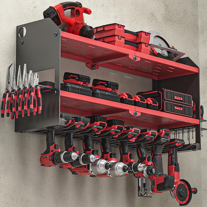 YYR Power Tool Organizer Wall Mount, Cordless Drill and Battery Holder by YYR