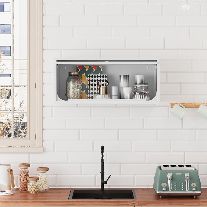 Metal Storage Cabinet White Wall Cabinets - Image 6