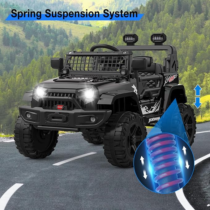 12V Kids Electric Ride On Truck Car w/Parent Remote Control, Spring Suspension - Image 8
